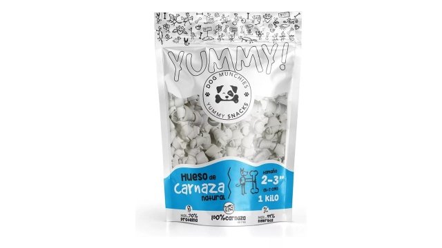 Huesos De Carnaza Natural 1kg 5-7cm (85pza) Color Blanco