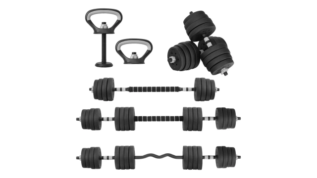 Mancuernas Ajustables 30kg Altera Set Discos Barra Pesa Rusa Color Gris