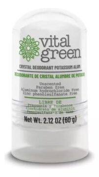 Vital Green - Desodorante Natural De Piedra Cristal De Alumbre De Potasio, Sin Parabenos Y Sin Alcohol.