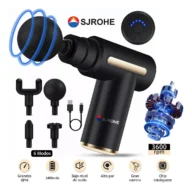 Sjrohe® Pistola De Masaje 6 Modos Muscular Para Relajar Aliviar El Dolor Color Negro Portatil Pistola Masajeador