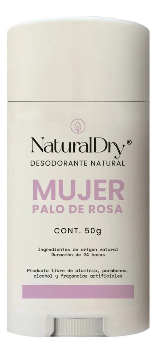 Desodorante Artesanal En Barra Naturaldry 50g Vegano Fragancia Palo de Rosa